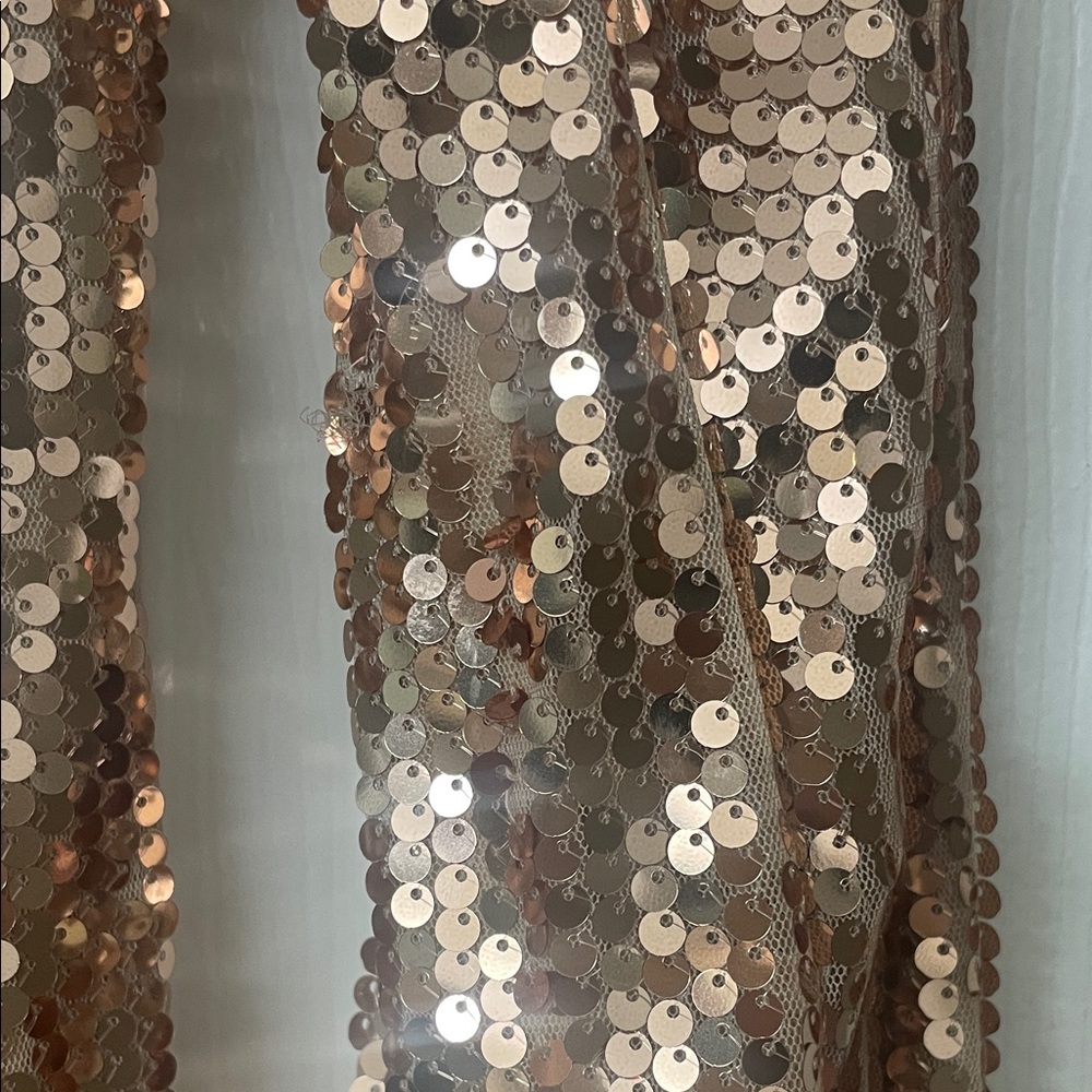 SHEIN Rose Gold Sequin Blazer/mini dress - Picture 3 of 4